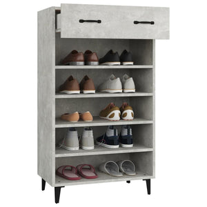 Shoe cabinet concrete grey 60x35x105 cm engineered wood