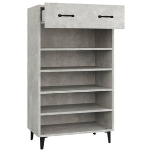 Shoe cabinet concrete grey 60x35x105 cm engineered wood