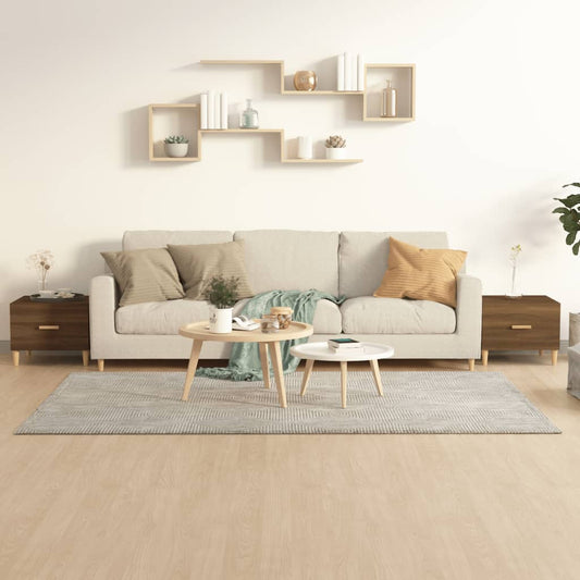 Coffee table 2 pcs brown oak 50x50x40 cm engineered wood