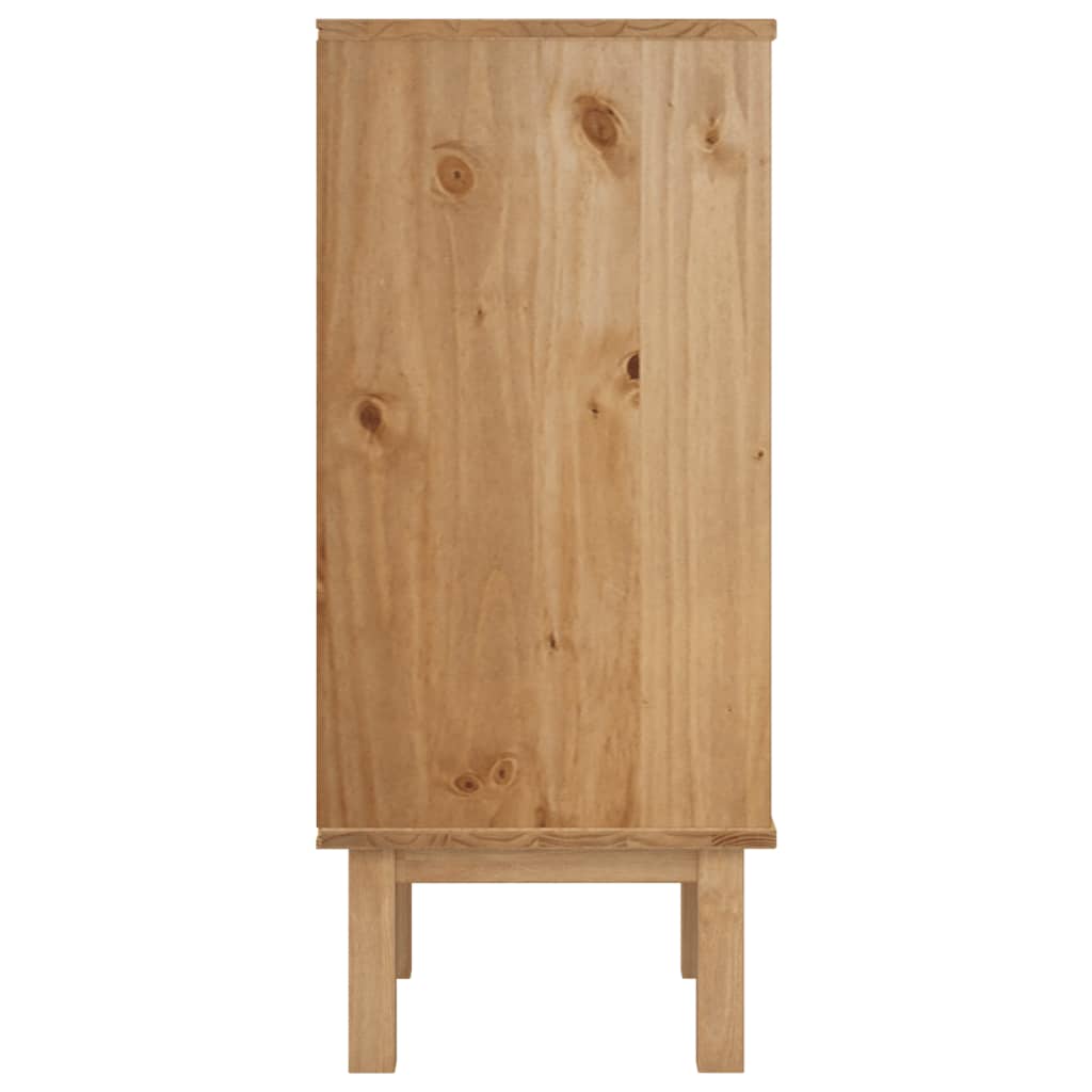 Chest of drawers OTTA brown and white 45x39x90 cm solid pine wood