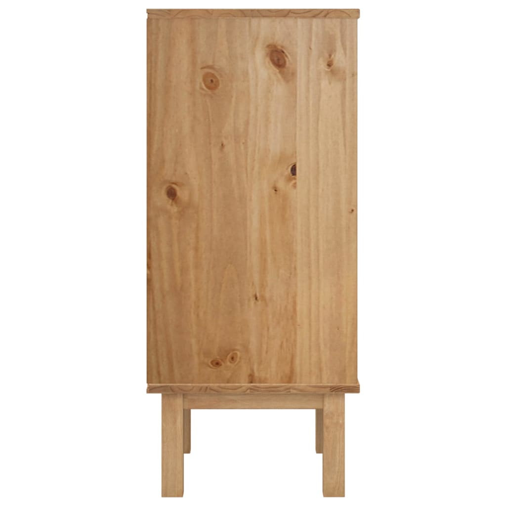 Chest of drawers OTTA brown and grey 76.5x39.5x90 cm solid pine wood