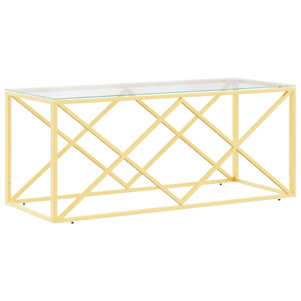 Coffee table 110x45x45 cm stainless steel and glass