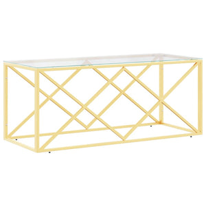 Coffee table 110x45x45 cm stainless steel and glass