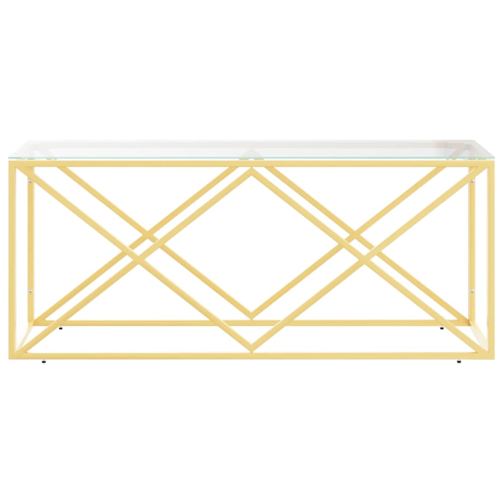 Coffee table 110x45x45 cm stainless steel and glass