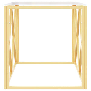 Coffee table 110x45x45 cm stainless steel and glass