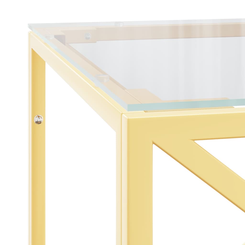 Coffee table 110x45x45 cm stainless steel and glass