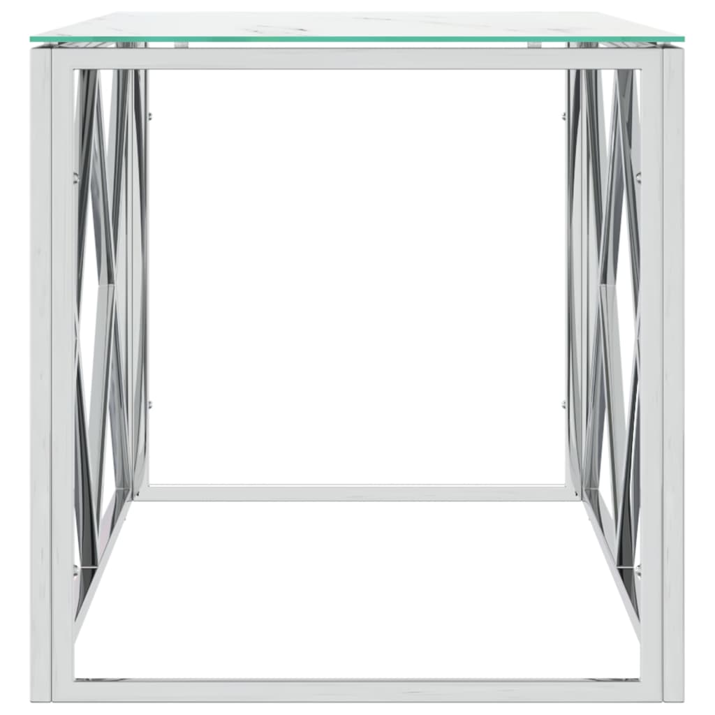 Coffee table 110x45x45 cm stainless steel and glass