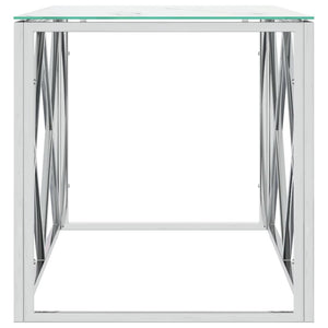 Coffee table 110x45x45 cm stainless steel and glass
