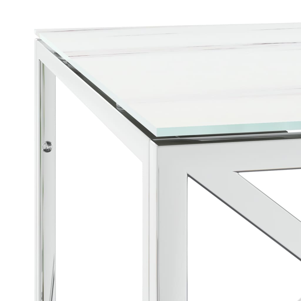 Coffee table 110x45x45 cm stainless steel and glass