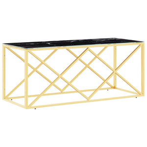 Coffee table 110x45x45 cm stainless steel and glass