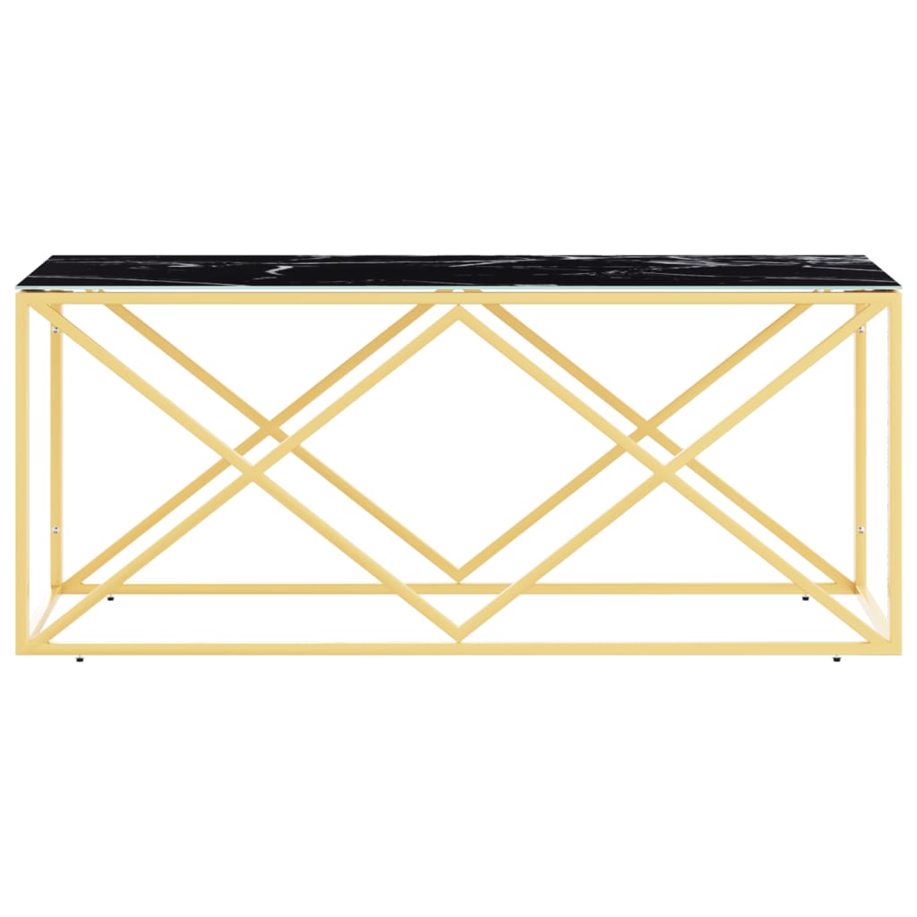 Coffee table 110x45x45 cm stainless steel and glass