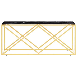 Coffee table 110x45x45 cm stainless steel and glass