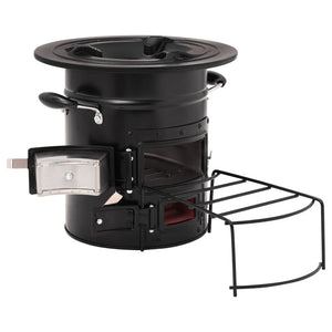 Wood stove for camping black 50x33.5x30.5 cm steel