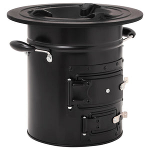 Wood stove for camping black 50x33.5x30.5 cm steel
