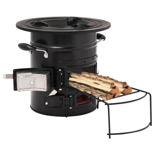 Wood stove for camping black 50x33.5x30.5 cm steel