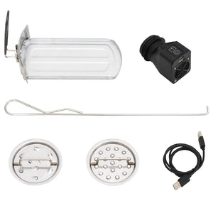 Wood stove with USB fan silver 35.5x26x28 cm stainless steel