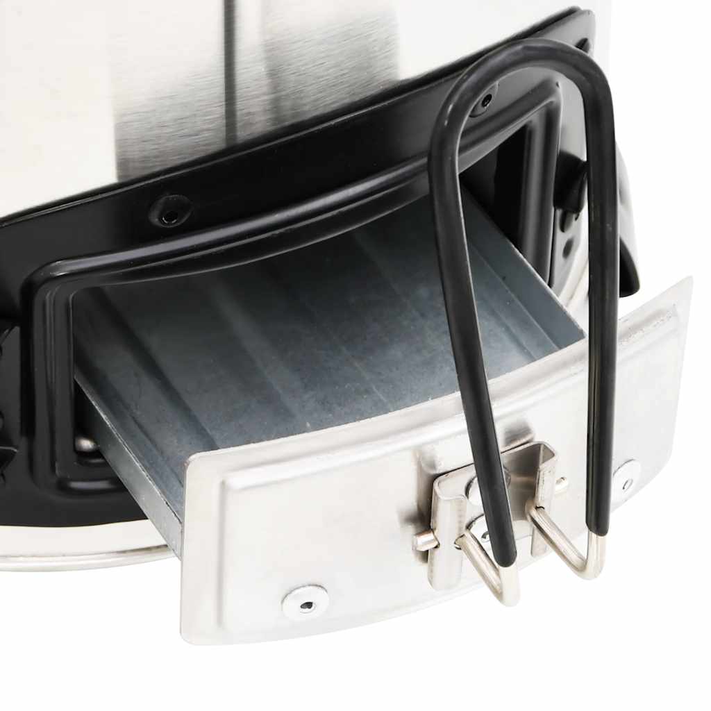 Wood stove with USB fan silver 35.5x26x28 cm stainless steel