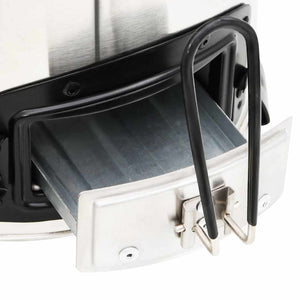 Wood stove with USB fan silver 35.5x26x28 cm stainless steel
