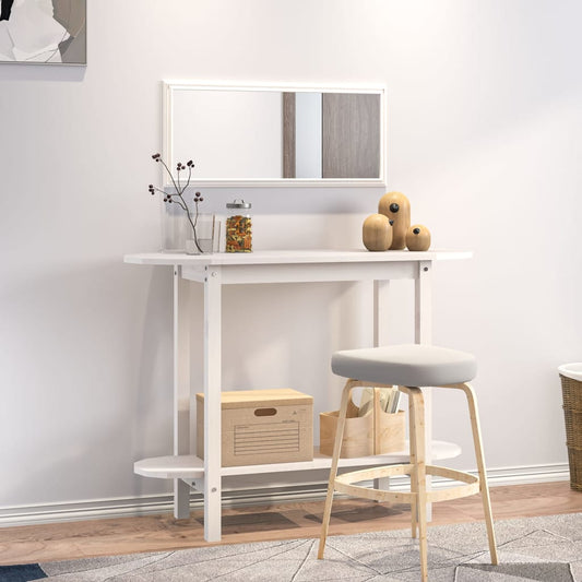 Console table white 110x40x80 cm solid pine wood