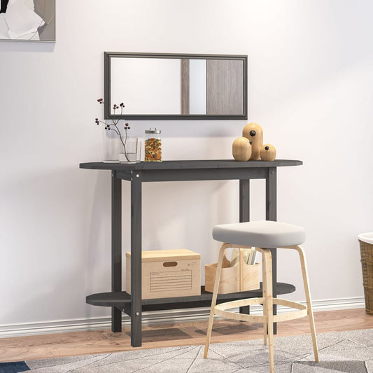 Console table grey 110x40x80 cm solid pine wood