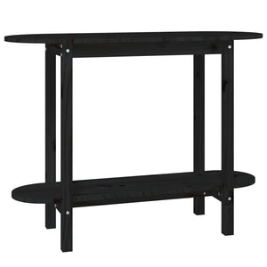 Console table black 110x40x80 cm solid pine wood