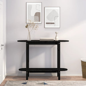 Console table black 110x40x80 cm solid pine wood