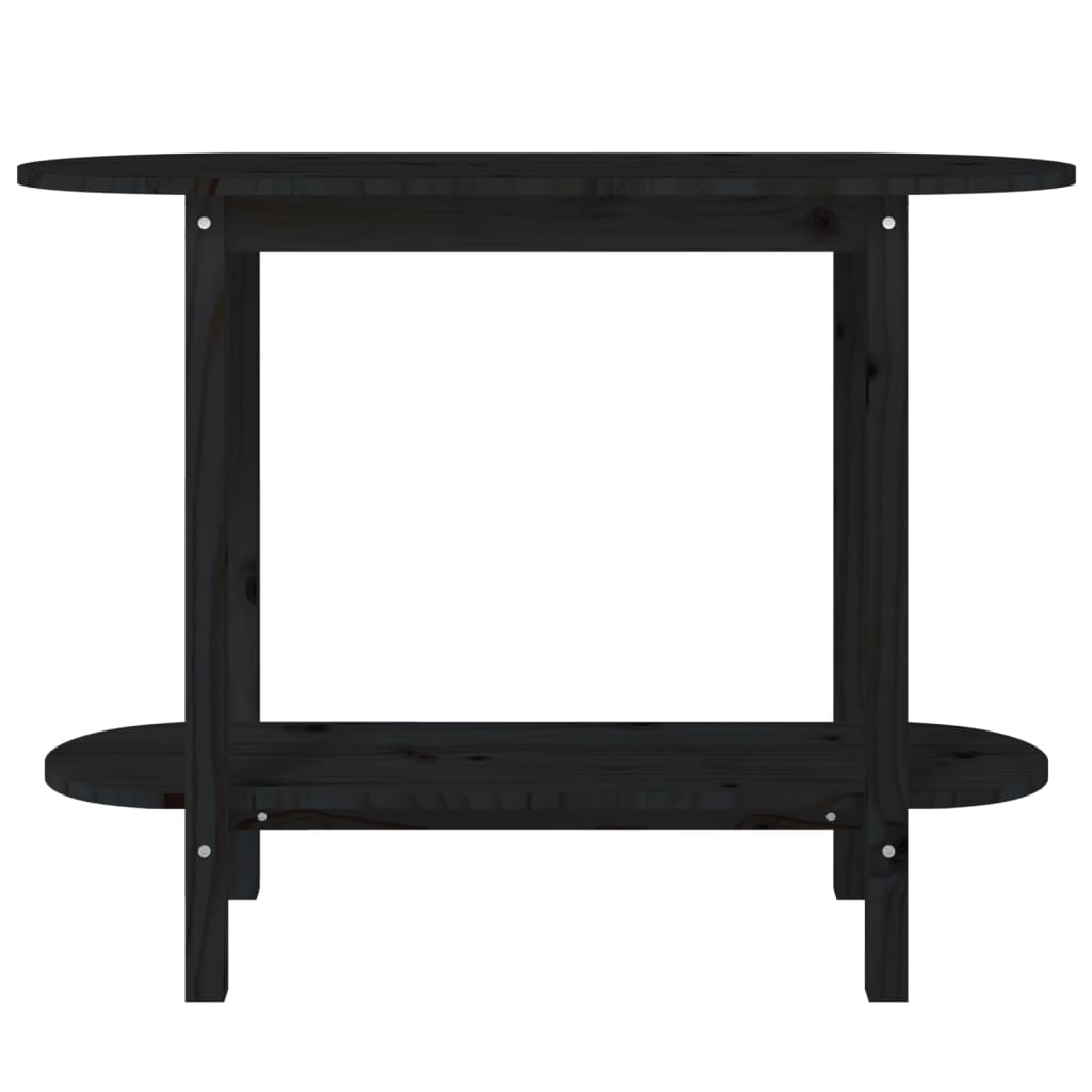 Console table black 110x40x80 cm solid pine wood