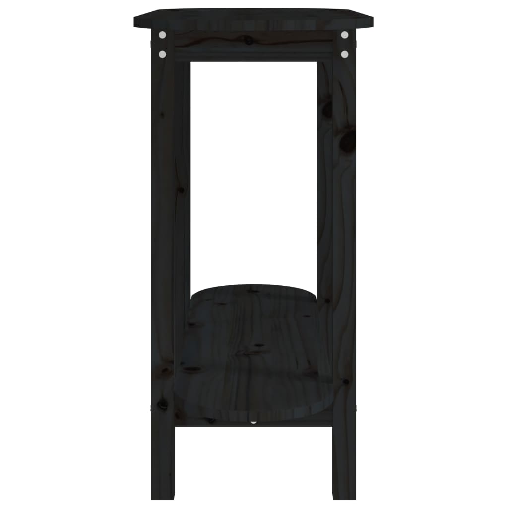 Console table black 110x40x80 cm solid pine wood
