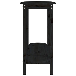 Console table black 110x40x80 cm solid pine wood