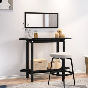Console table black 110x40x80 cm solid pine wood
