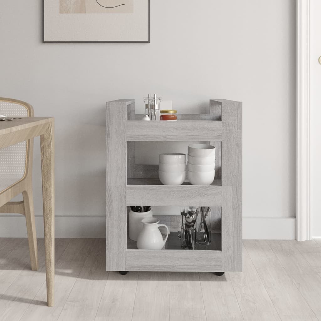 Kitchen trolley gray sonoma 60x45x80 cm engineered wood
