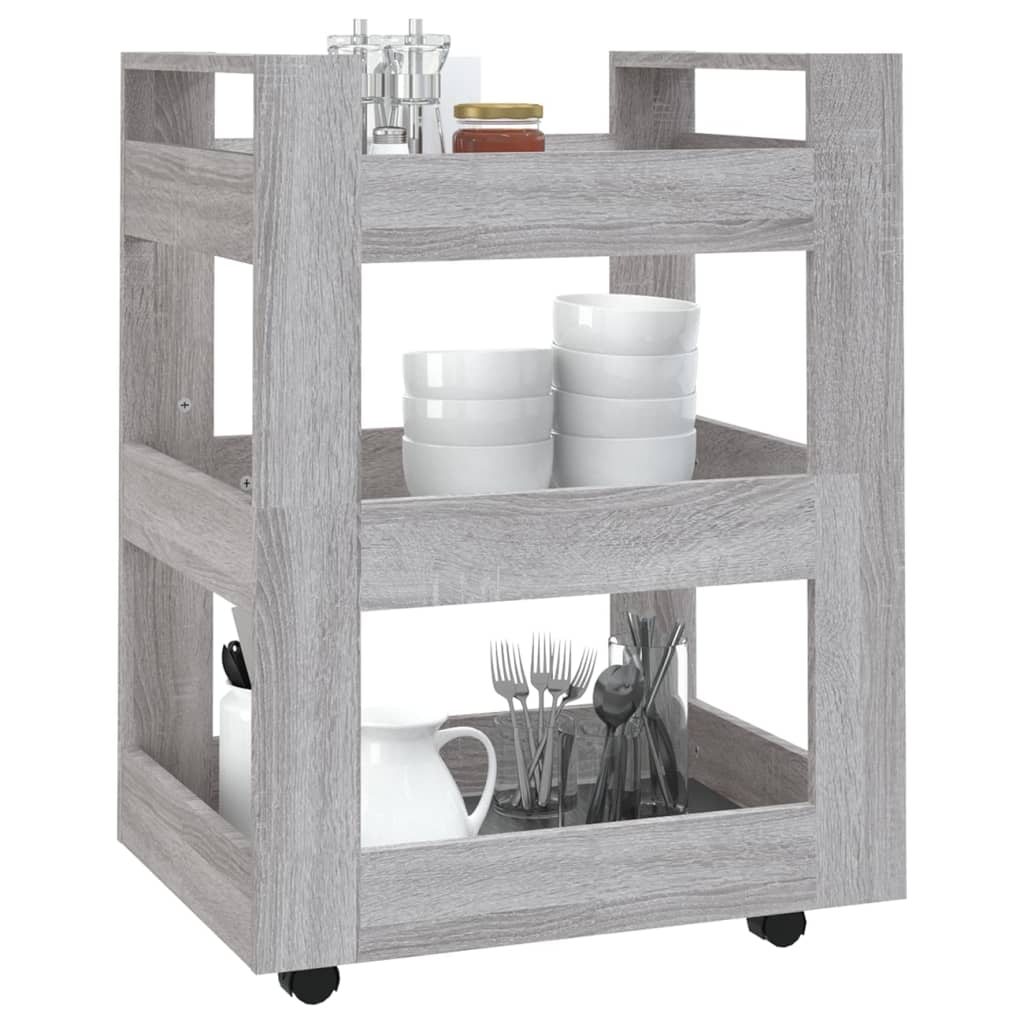 Kitchen trolley gray sonoma 60x45x80 cm engineered wood