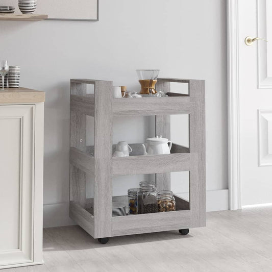 Kitchen trolley gray sonoma 60x45x80 cm engineered wood