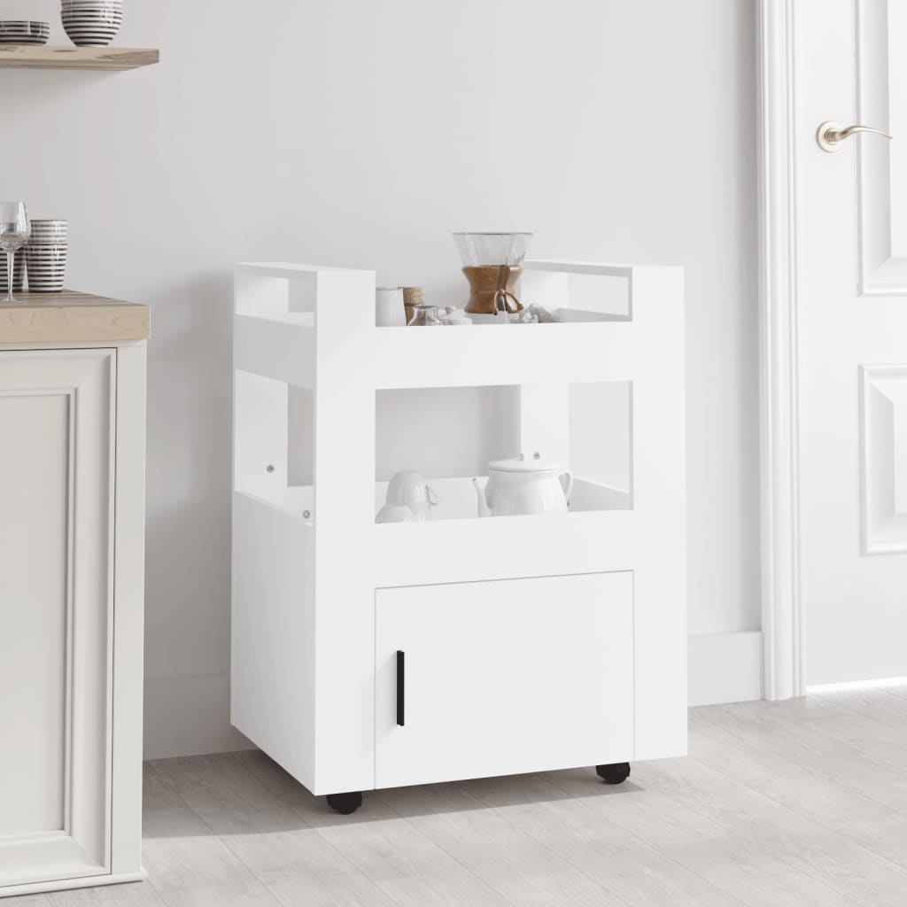 Kitchen trolley white 60x45x80 cm engineered wood