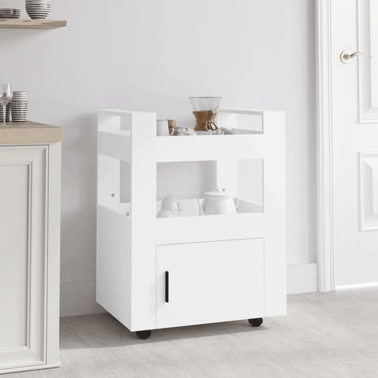 Kitchen trolley white 60x45x80 cm engineered wood