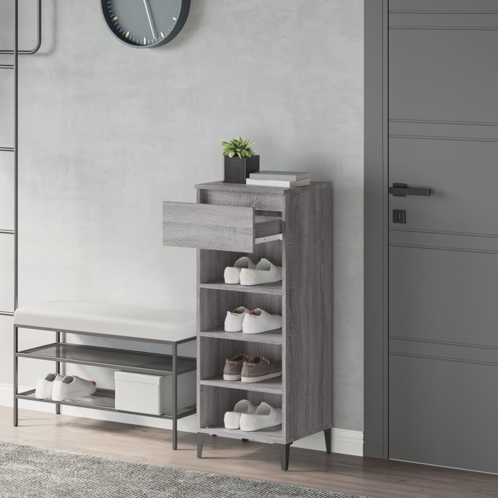 Shoe shelf gray sonoma 40x36x105 cm engineered wood