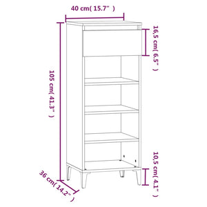 Shoe shelf gray sonoma 40x36x105 cm engineered wood