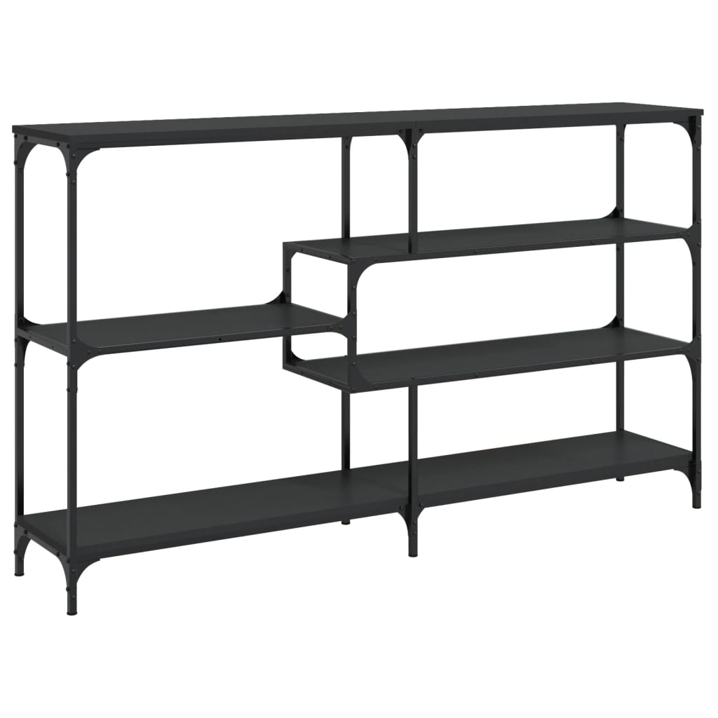 Console table black 160x32x95 cm engineered wood
