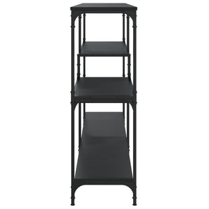 Console table black 160x32x95 cm engineered wood
