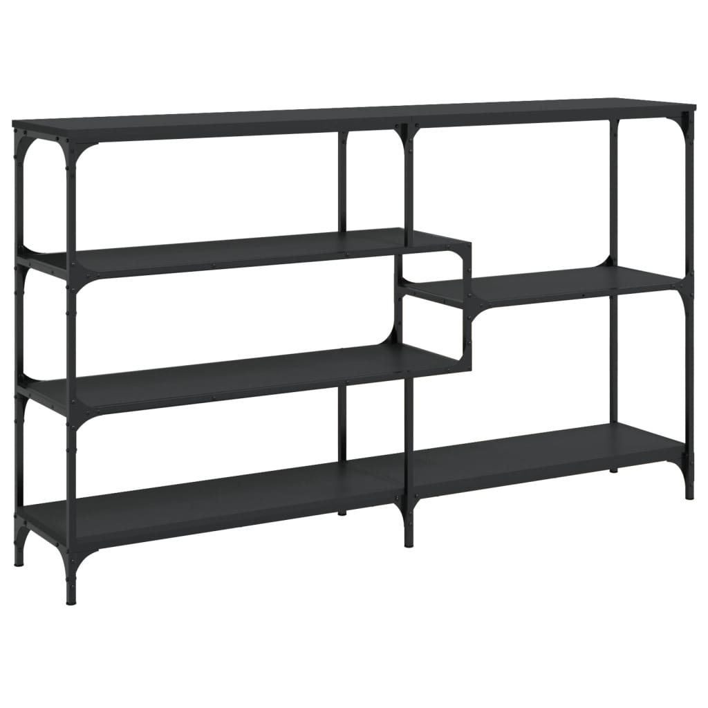 Console table black 160x32x95 cm engineered wood