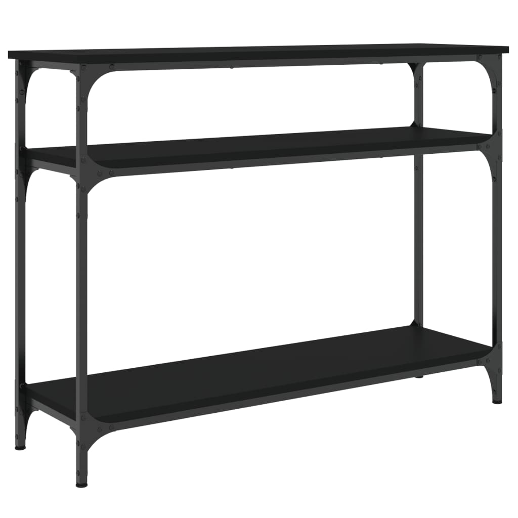 Console table black 100x29x75 cm engineered wood