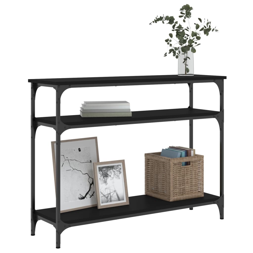 Console table black 100x29x75 cm engineered wood