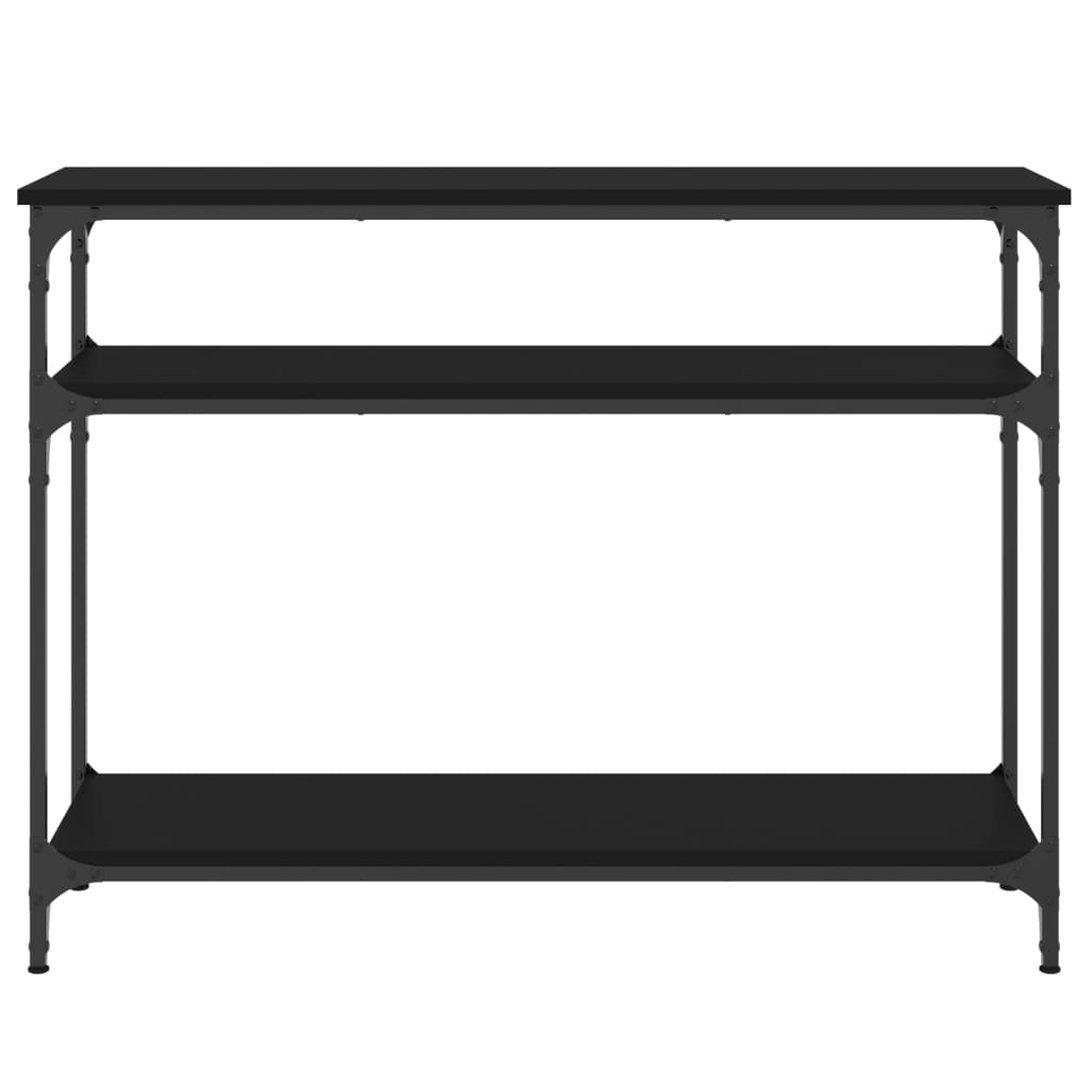 Console table black 100x29x75 cm engineered wood