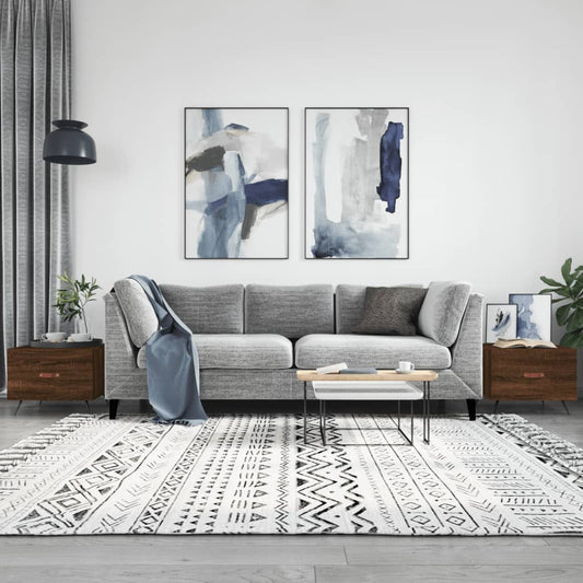 Coffee table 2 pcs brown oak 50x50x40 cm engineered wood