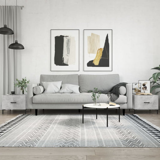 Coffee table 2 pcs concrete grey 50x50x40 cm engineered wood