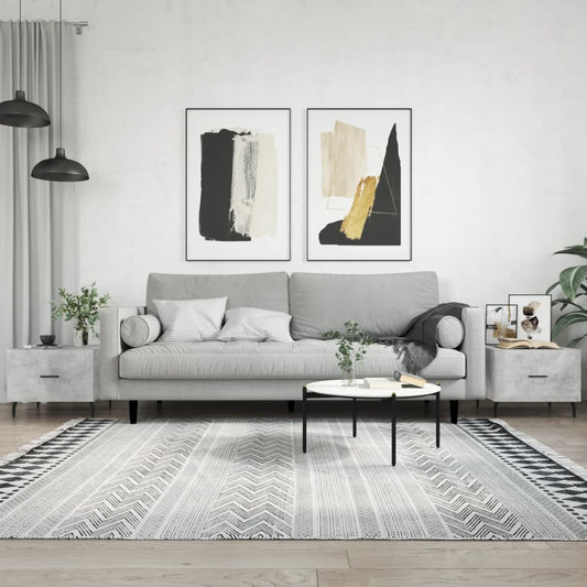 Coffee table 2 pcs concrete grey 50x50x40 cm engineered wood
