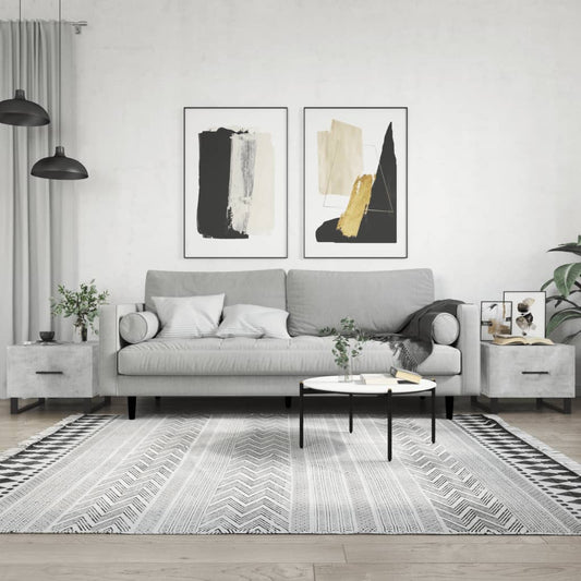 Coffee table 2 pcs concrete grey 50x50x40 cm engineered wood