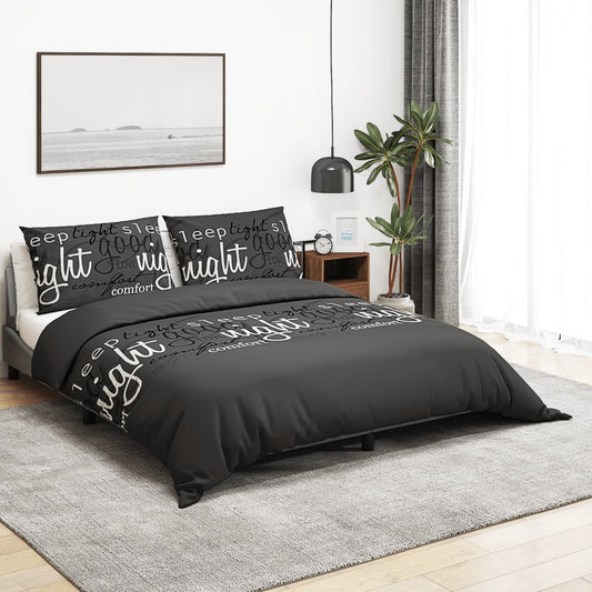 Bedding set black 225x220 cm cotton