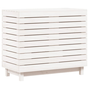 Laundry basket white 88.5x44x76 cm solid pine wood