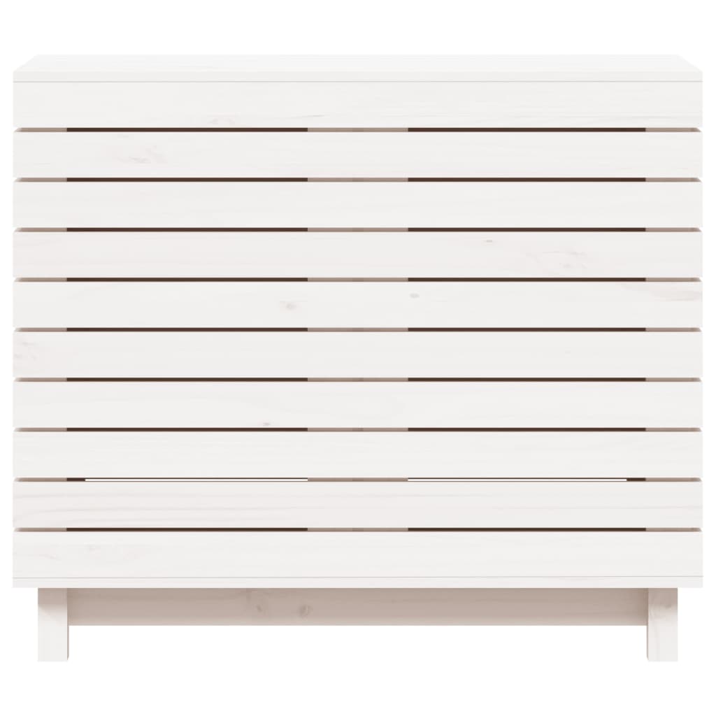 Laundry basket white 88.5x44x76 cm solid pine wood